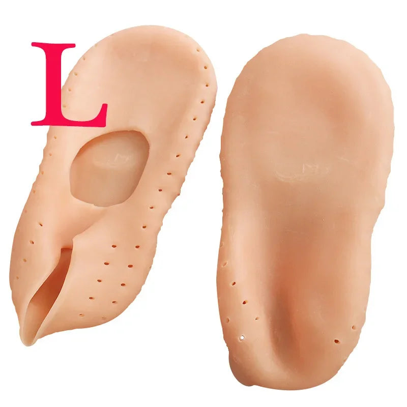 1 Pair Gel Sock Silicone Foot Care Tool Feet Protector Pain Relief Crack Prevention Moisturize Dead Skin Removal Sock With Hole