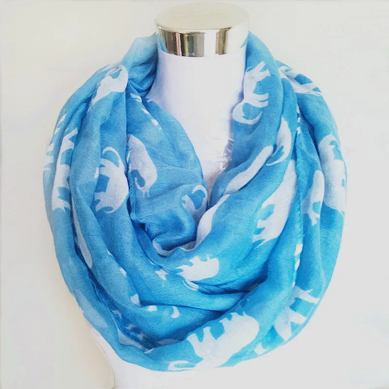 New Ladies Viscose Cotton Hedgehog Print Infinity Scarf for Women Variety of Animal Prints Circle Scarves Fashion Ring Scarfs