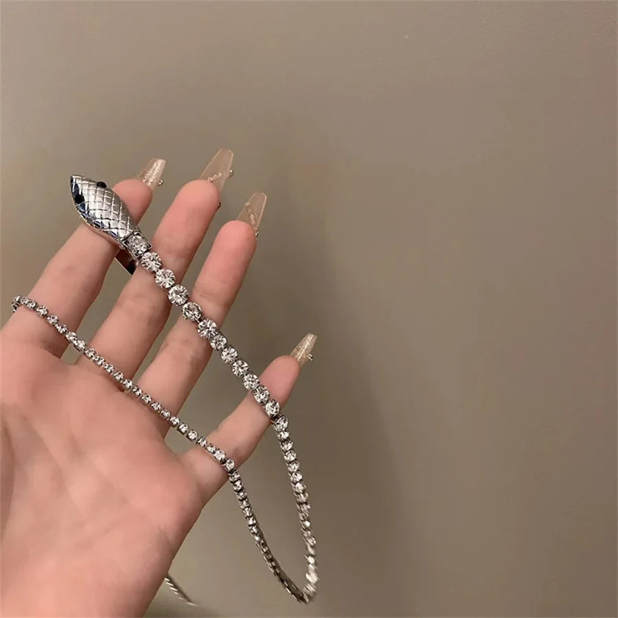 New Rhinestone Snake Hair Band for Hair Women Long Tassel Crystal Headband Hair Accessories Wedding Accessories Hair Jewelry