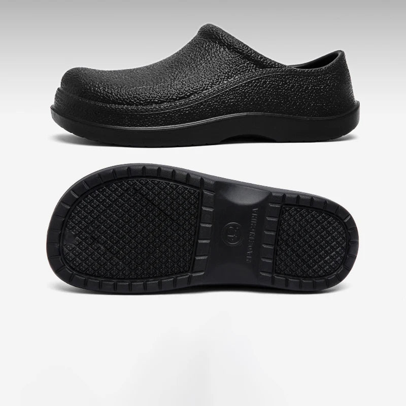 Men Chef Shoes Man Summer Beach Slippers Water-Proof Oil-Proof Kitchen Shoes Non-Slip Garden Clogs Hotel Work Shoe EVA Sandal