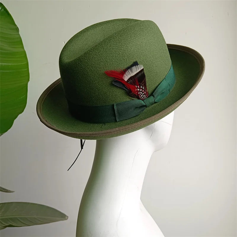 Hats Fedoras  Wide Brim Hat Panama Felt Hat for Male Jazz Hat Church Top Cap British Women Fedoras Hats for Men шляпа женская