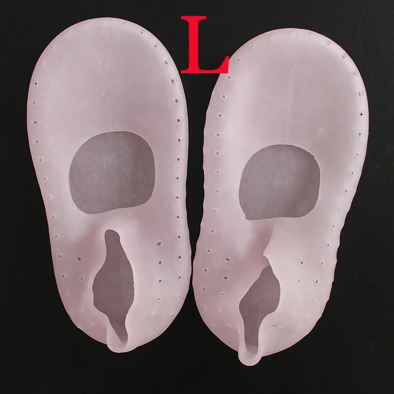 1 Pair Gel Sock Silicone Foot Care Tool Feet Protector Pain Relief Crack Prevention Moisturize Dead Skin Removal Sock With Hole