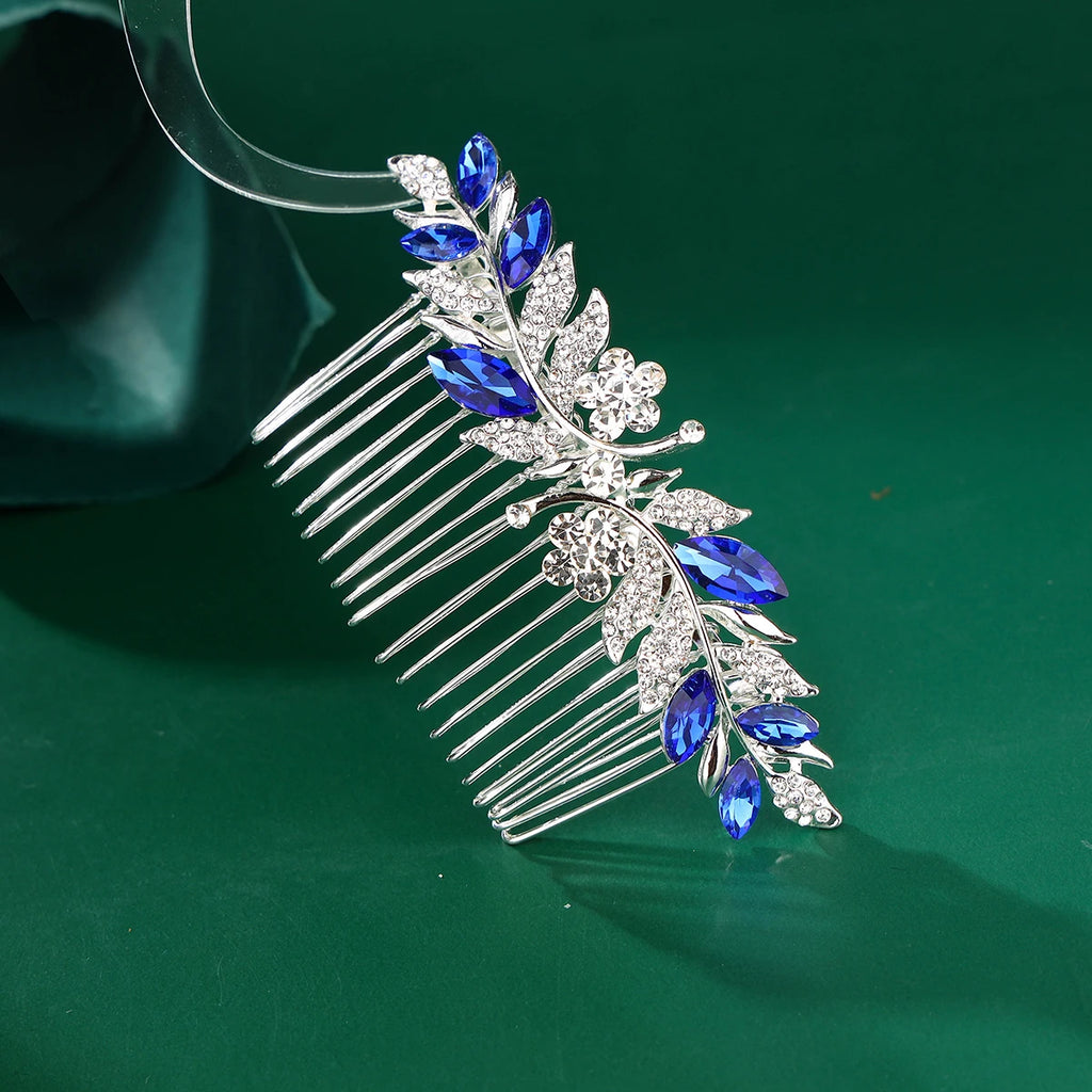 Dreamy Sapphie Blue  Wedding Headwear Hair Comb Bride Hair Accessories