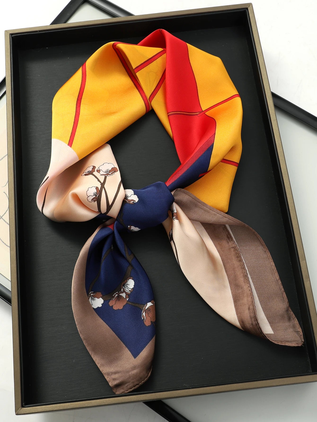 Fashion Scarves for Women Shawl Print Silk Satin Hijab Scarf Female Bandana 70*70cm Luxury Brand Square Shawls Scarfs for Ladies