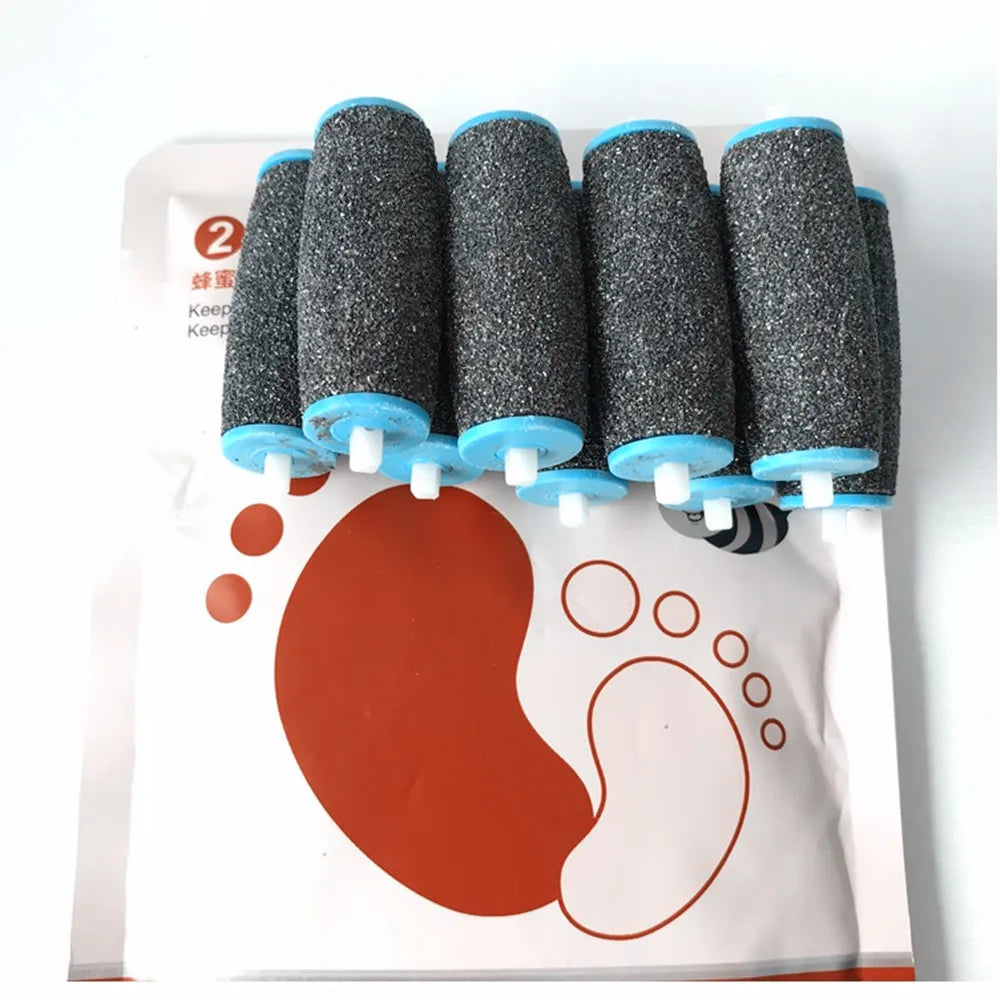 8pcs NEW ARRIVE Foot Care Tool Heads Pedi Hard Skin Remover Refills Replacement Rollers for Scholls File Feet Care Tool