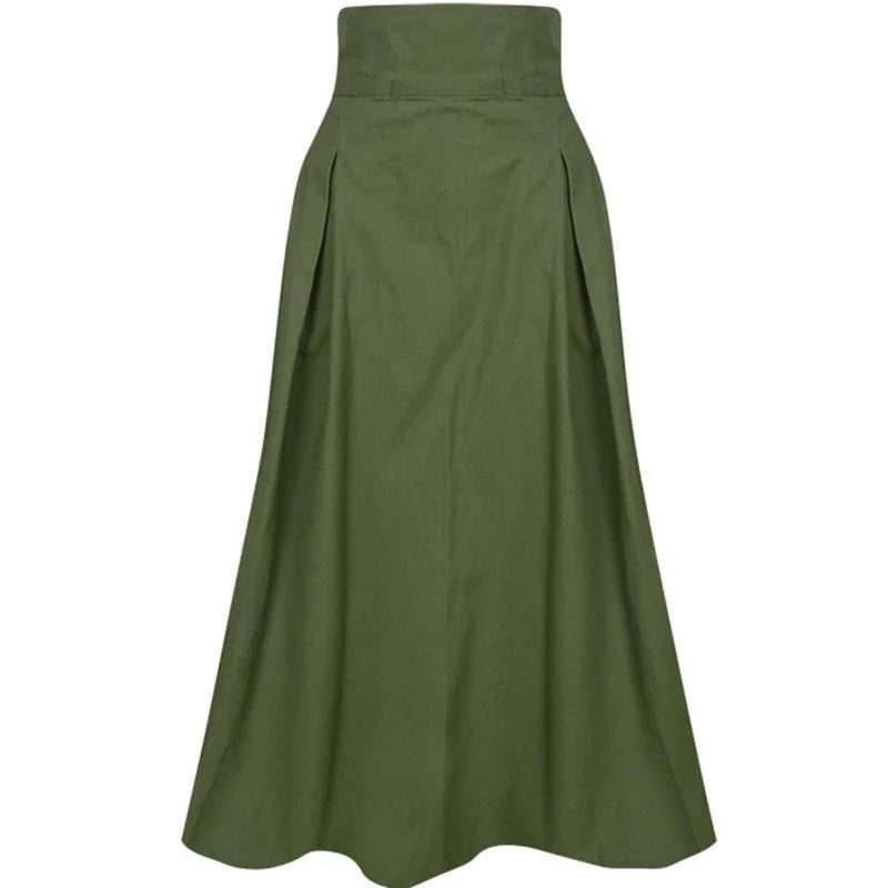 New Autumn Black Skirts Womens Korean Fashion Solid Color Big Swing Female Skirt Long Skirt Wild High Waist Bow Slim Skirts