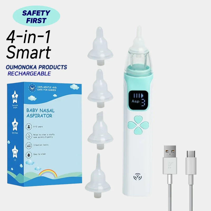 Smart Electric Baby Nasal Aspirator Absorber Equipment Silent Utensils Obstruction Rhinitis Cleaner New Born Items Care Tools