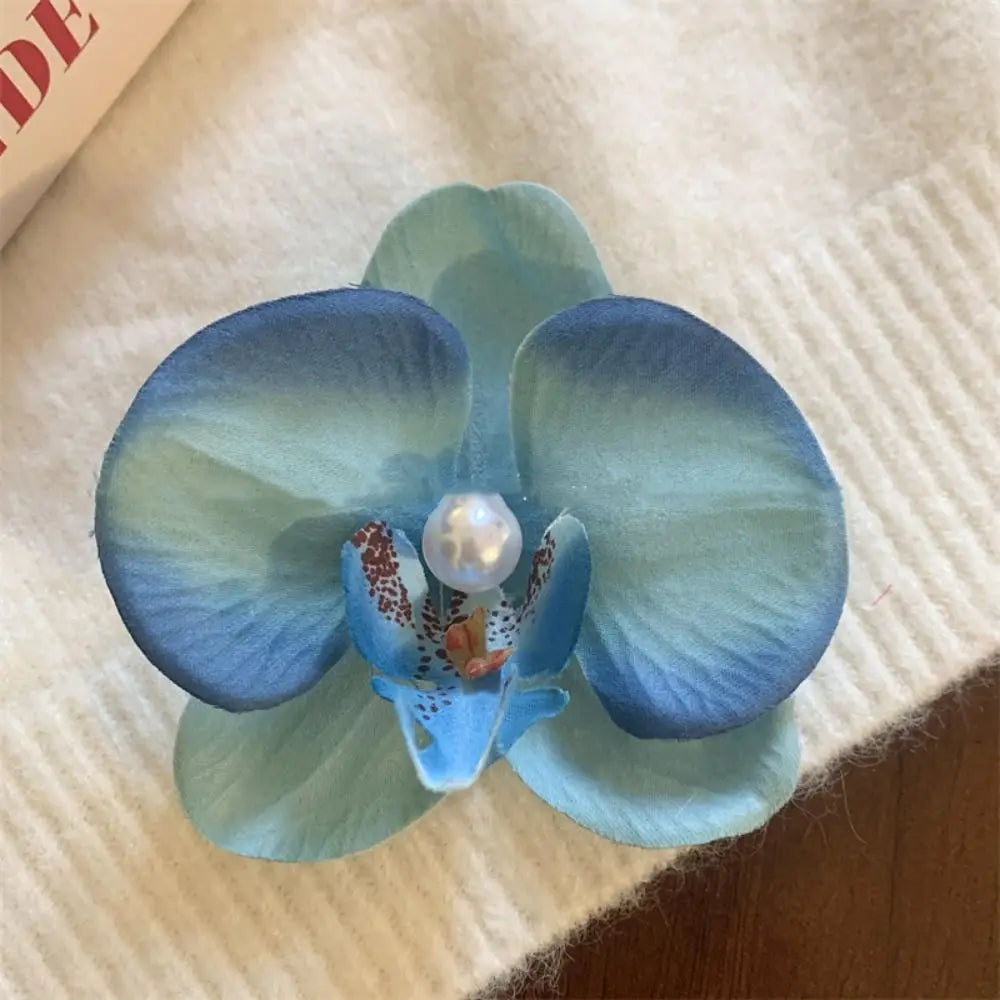 Hair Accessories Flower Hair Clip Hair Ornament Pink Orchid Orchid Hairpin Side Barrettes Headdress Bohemia Barrettes
