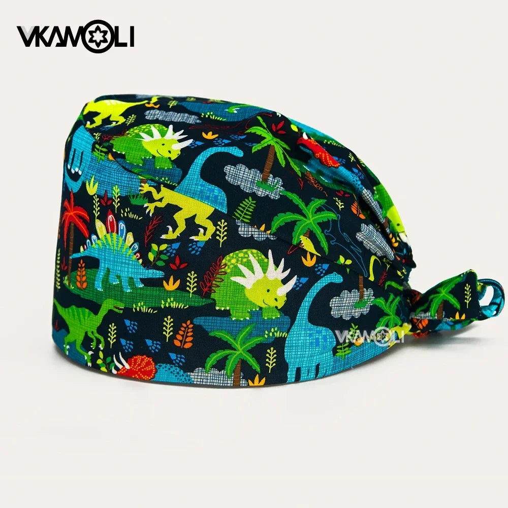 Wholesale Camouflage Print Women and Men Scrubs Caps Laboratory Health Service Station Work Cap Scrubs Hat Nursing Head Cap