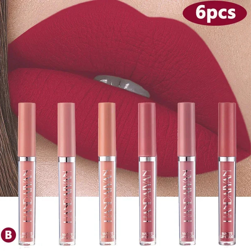 6pcs/1pcs Waterproof Lipgloss Makeup Lightweight Matte Lip Cosmetics Long Lasting Velvet Lipstick Moisturizing Sexy Lips Makeup - My Store