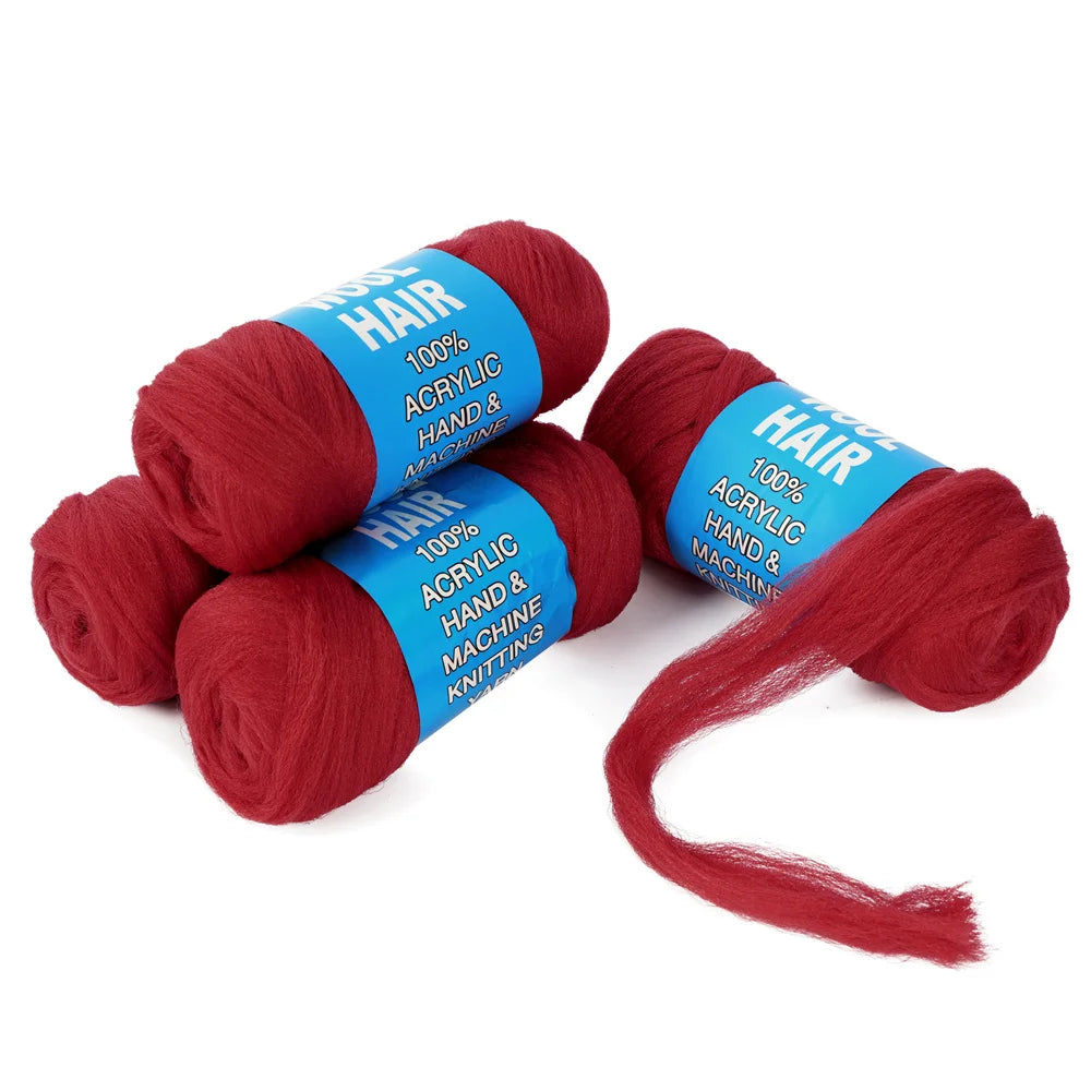 Synthetic Brazilian Wool Hair Extension for Women  African Low Temperature Senegalese Twist Faux Locs Wraps Jumbo Braiding Hair