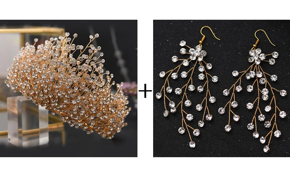 Bride Hair Jewelry Rhinestone Accessories Band Wedding Headwear Headband Crown Queen Brides Tiara Baroque Hair Accessories