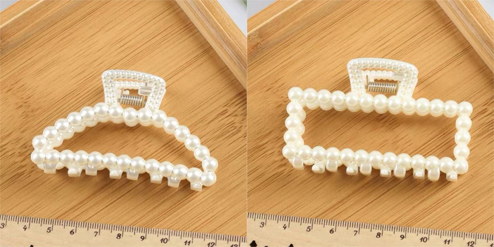 2pcs Elegant Pearls Beads Hairpin for Women Cute Geometric Hair Claw Barrettes Headwear Horsetail Hair Clips Hair Accessories