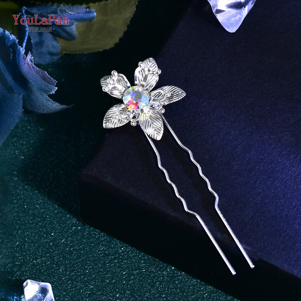 TOPQUEEN U Hair Pins Wedding Hair Accessories Rhinestone Headpieces Ladies Hairs Accessories Korean Women Hair Comb HP103-1