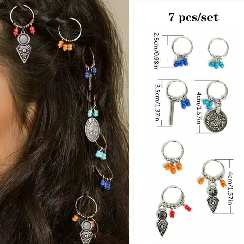 5pcs/Bag Hair Braid Bead Butterfly Dreadlock Beads Ring Braiding Hair Sparkly Hair Styling Tool Bohemian Braid Hairs Accessories