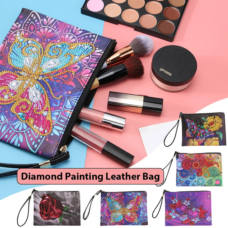 DIY Special Shaped Diamond Painting Bags Women Wristlet Bags Zipper Wallet Women Clutch Storage Bag Christmas Gift Girls Handbag