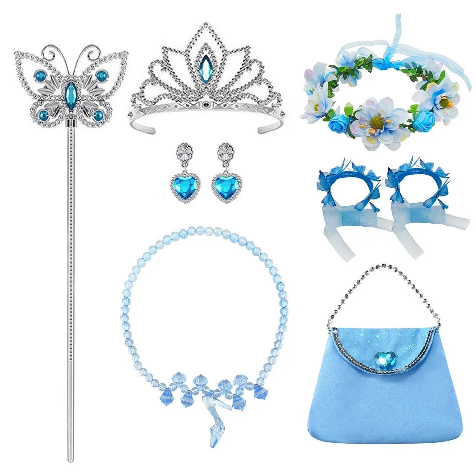Girls Cinderella Dress Christmas Halloween Party Princess Costumes Kids Birthday Gown Dresses