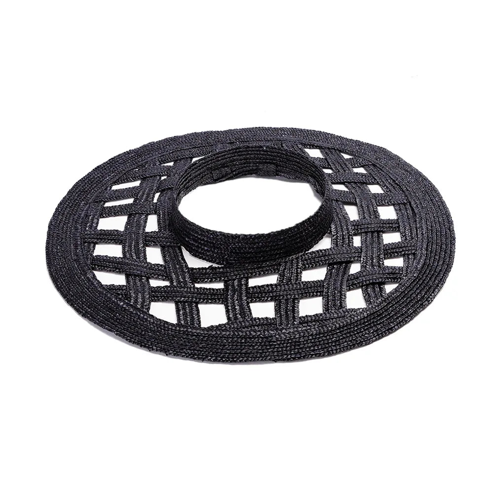 New Fashion Hollow Big Beach Hat for Women Wide Brim Straw Hat Hand-Woven Eaves Sun Hats Empty Top Summer Hats Outdoor Wholesale