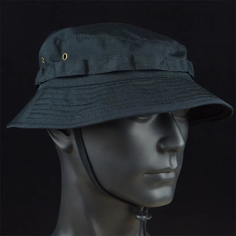 Tactical Boonie Hats Sun Fishing Hat Outdoor Camouflage Bobble Cap Hiking Fisherman Sniper Ghillie Bucket Hats