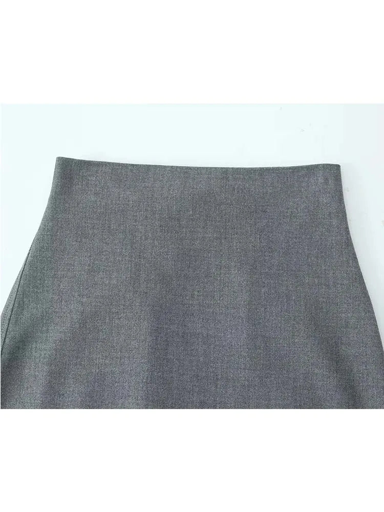 TRAF Office Skirt Women High Waist Long Skirts for Women Stylish Spring Autumn Straight Skirt Streetwear Back Slit Woman Skirts