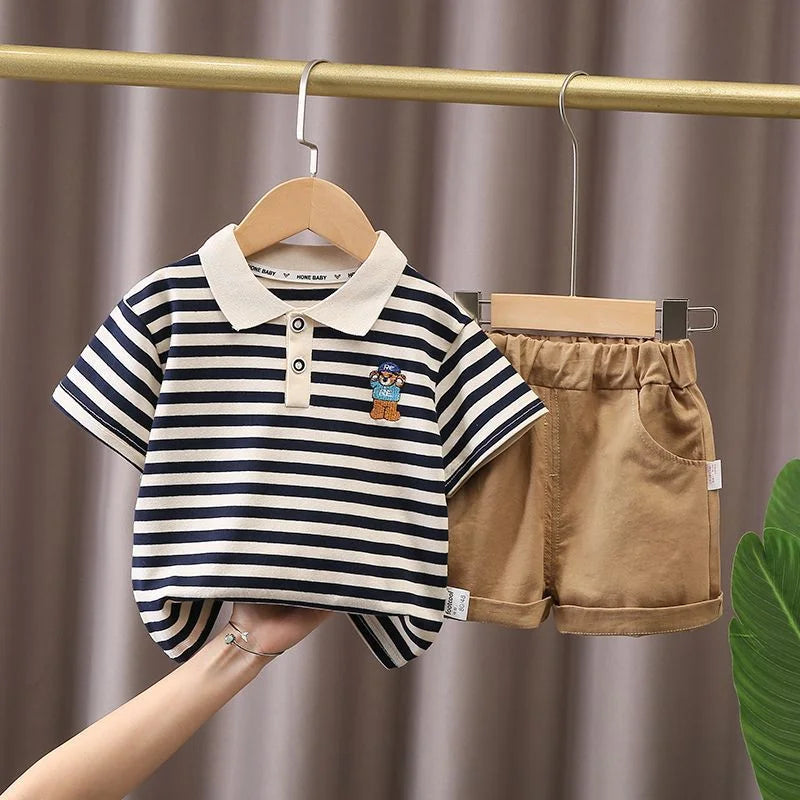 Children Clothing Mother Kids Clothes Children's Sets Boys T-Shirt Shorts Summer Cotton Short Sleeve Fashion Suit2PCS