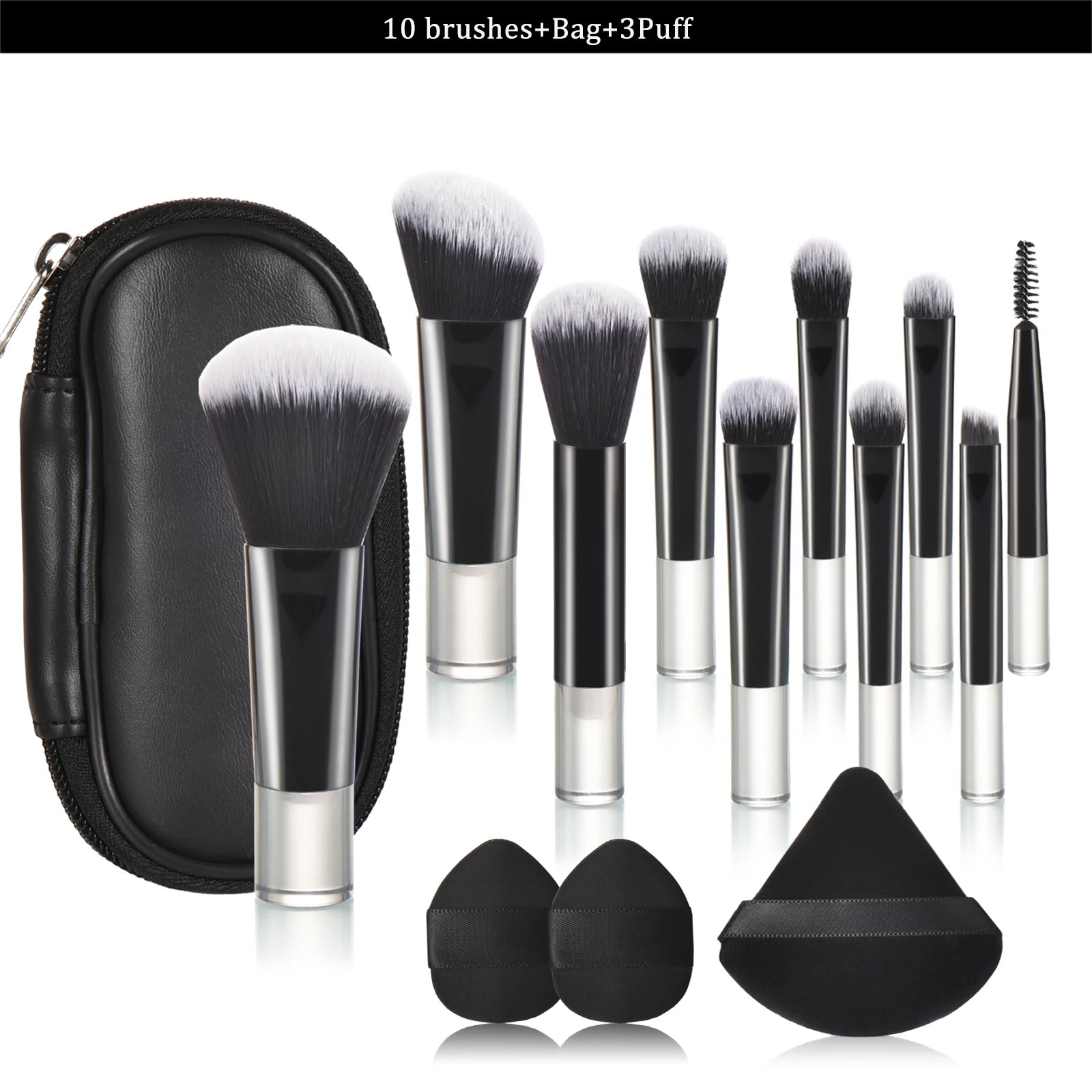10 Color Mini Makeup Brush Travel Portable Makeup Tool Makeup Puff - Palm Brush Professional Makeup Tool Set Christmas Gift - My Store