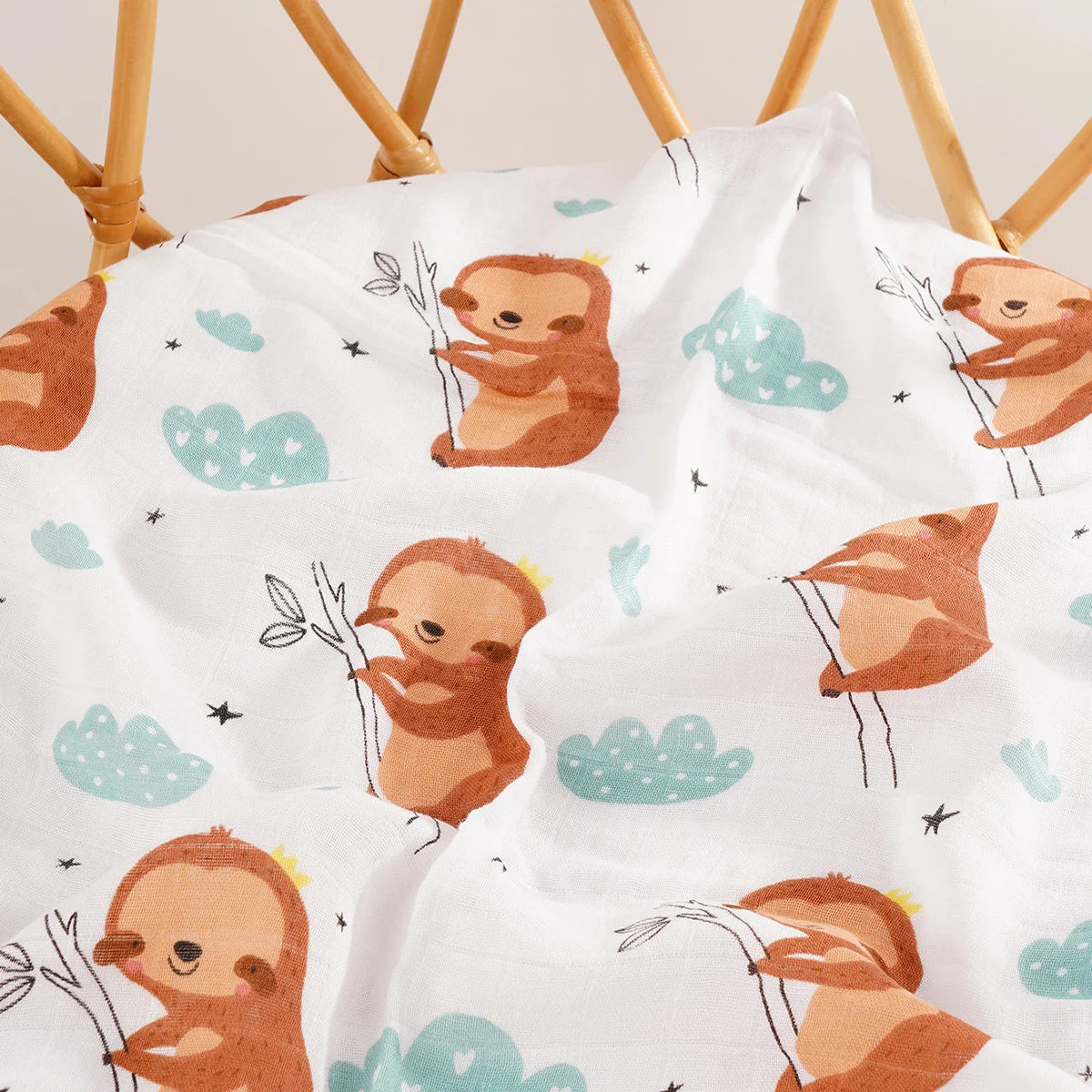 HappyFlute  Bamboo Cotton Baby Muslin Swaddle Baby Blanket Soft Baby Towel Wrap