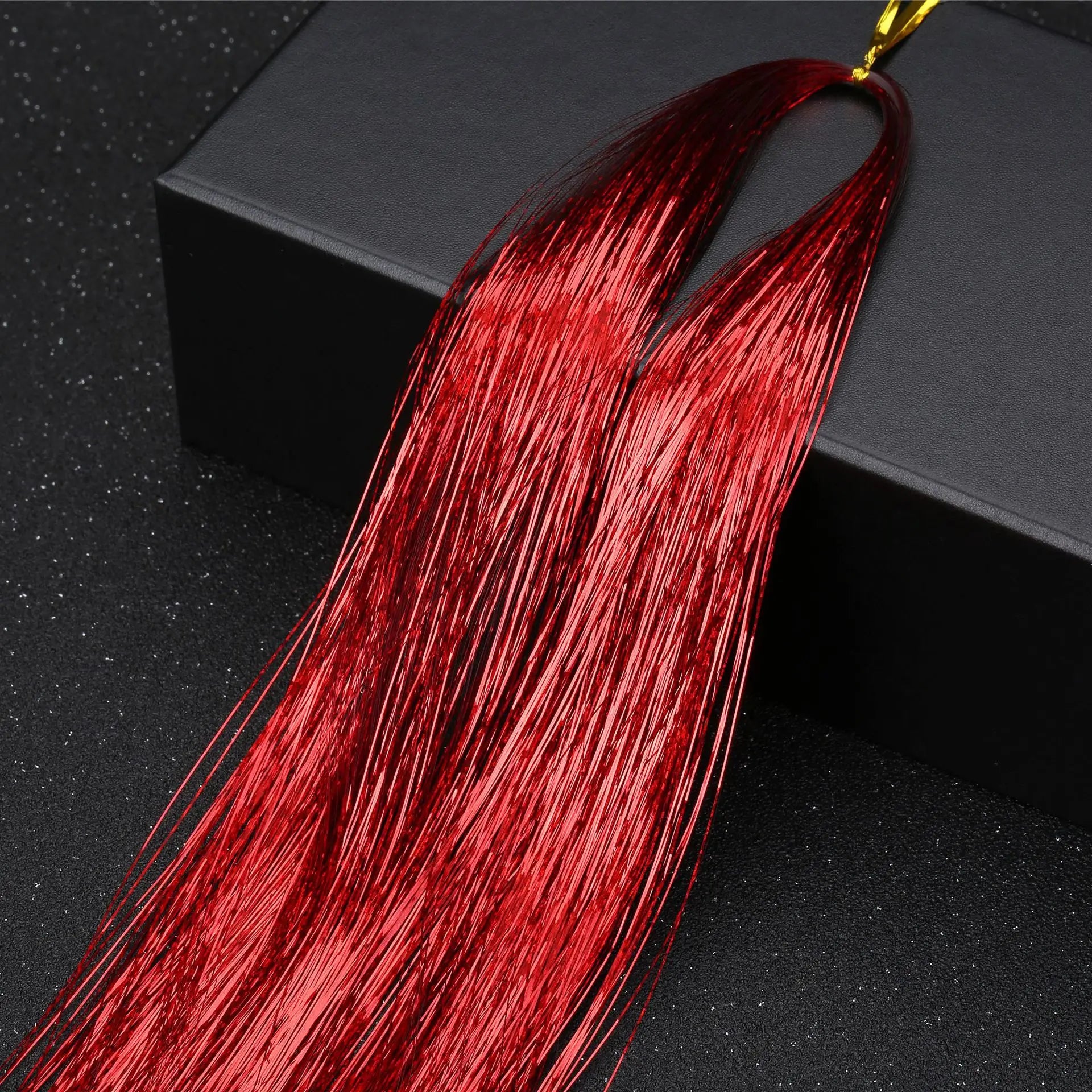 93cm Sparkle Hair Tinsel Rainbow Colored Strands Girls Headwear Hairbinge Hair Laser False Hair Extensions Decor Glitter Strips