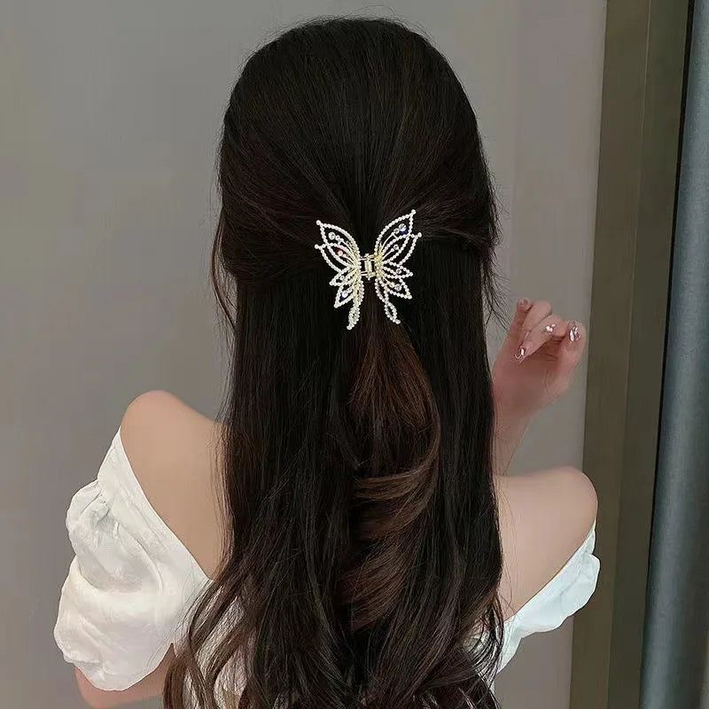 Fashion Metal Openwork Hair Claw Butterfly Hair Clips for Women Girl Elegant Ponytail Claw Clip Vintage Hairpin Hair Accessories
