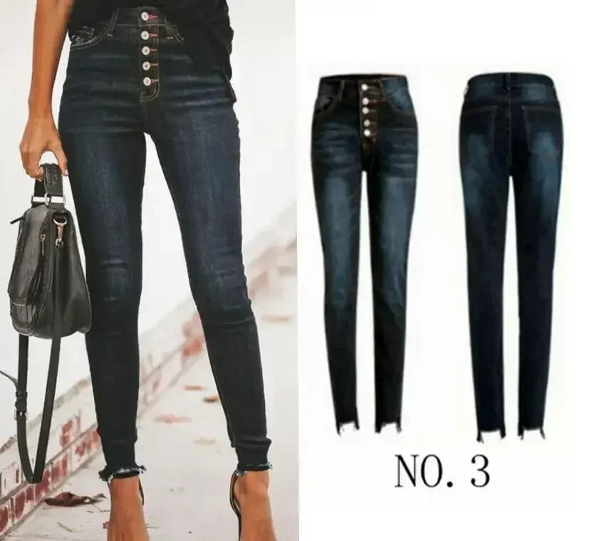 Jeans for Women High Waist 2025 Women's Jeans Stretch Ripped Classic Denim Pants for Women Jean Femme Vaqueros Mujer Blue Black