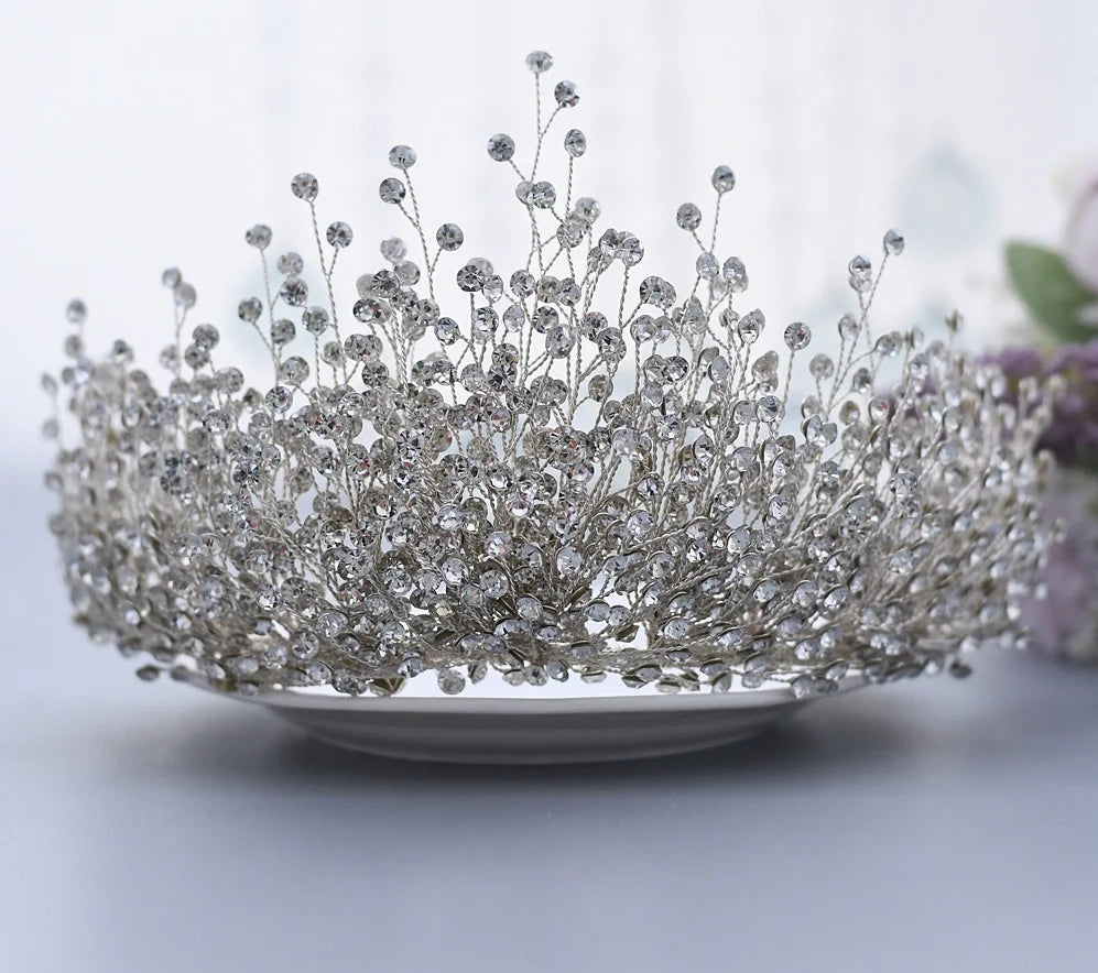 Bride Hair Jewelry Rhinestone Accessories Band Wedding Headwear Headband Crown Queen Brides Tiara Baroque Hair Accessories
