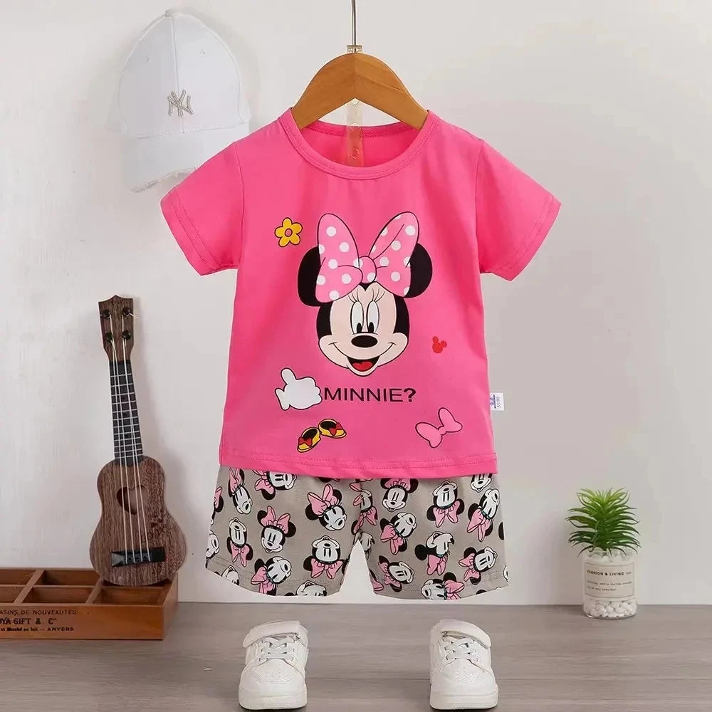 Cartoon Print Newborn Baby Clothes Set Soft Cotton Baby Set Baby Girls Set 0-3year Summen Baby Girls Clothes Set
