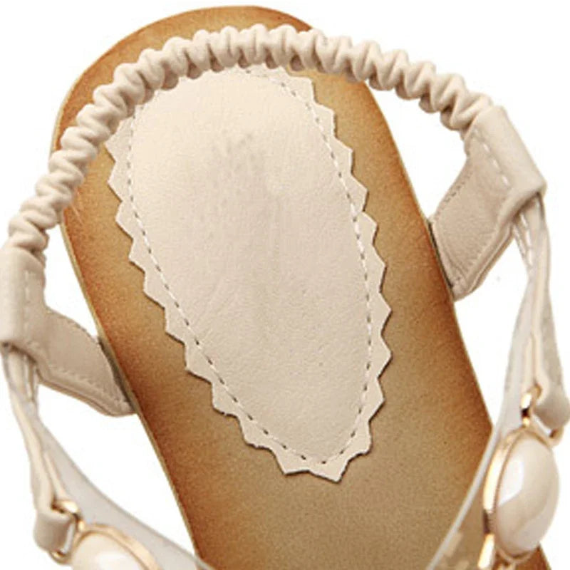 CEYANEAO  Women Sandals Bohemia Diamond Wedges Gladiator Beach Sandal Flip Flops Summer Student Shoes Sandals Women YDT533