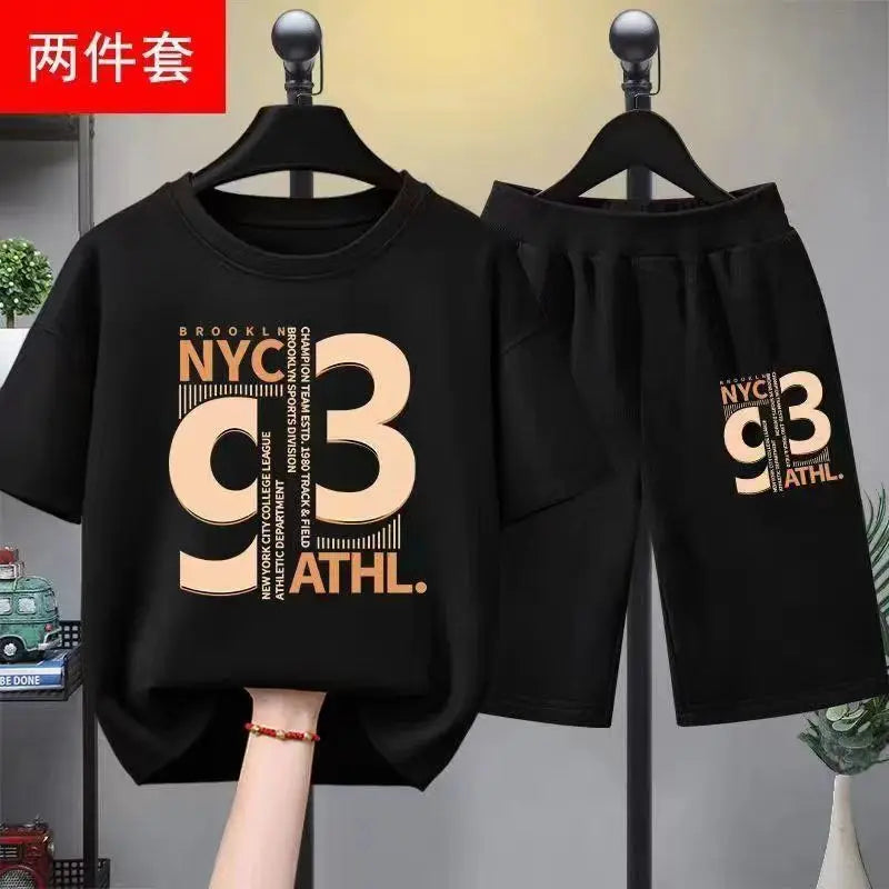 Summer Baby Boy Clothes Set Children Girls Letter Printed T-Shirts and Shorts 2 Pieces Suit Kid Casual Top Bottom Tracksuits