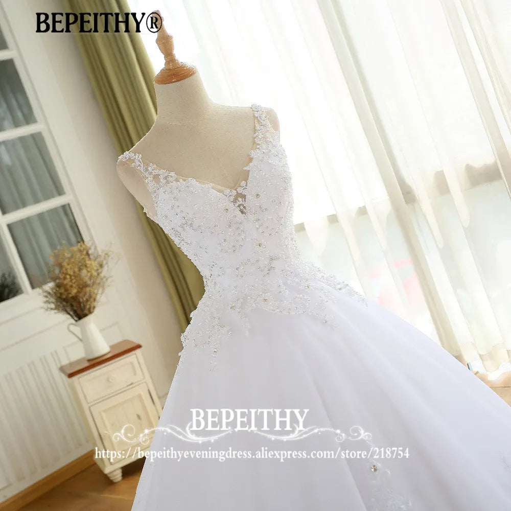 Customized Gorgeous Wedding Dress With Lace Vestido De Novia Princesa Wedding Dresses Real Image Ball Bridal Gown 2022 for Women - My Store