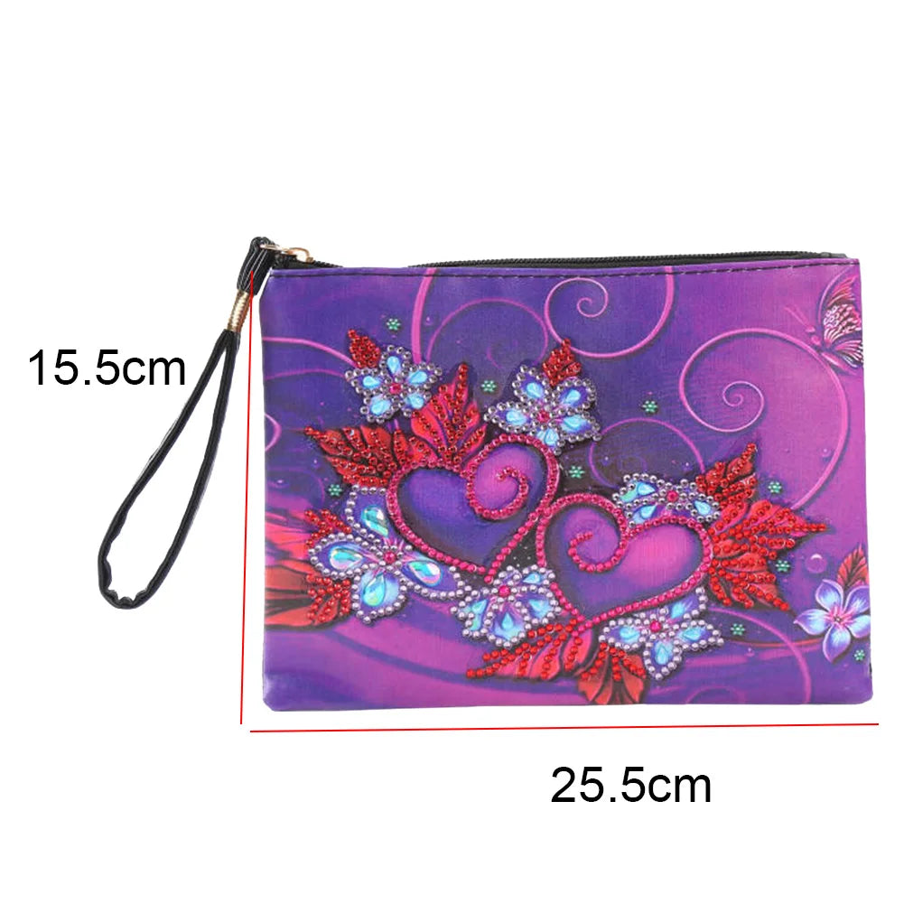 DIY Special Shaped Diamond Painting Bags Women Wristlet Bags Zipper Wallet Women Clutch Storage Bag Christmas Gift Girls Handbag