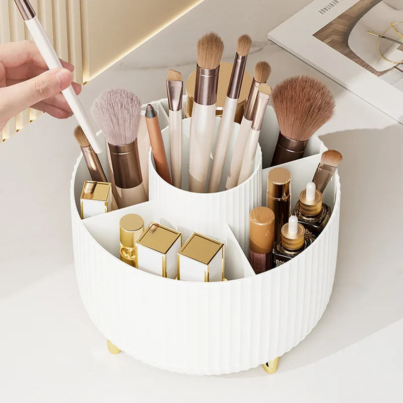360 Rotating Makeup Desktop Cosmetic Storage Box Organizer Large Capacity for Bathroom Portable Lipstick Makeup Brush Pen Holder - My Store