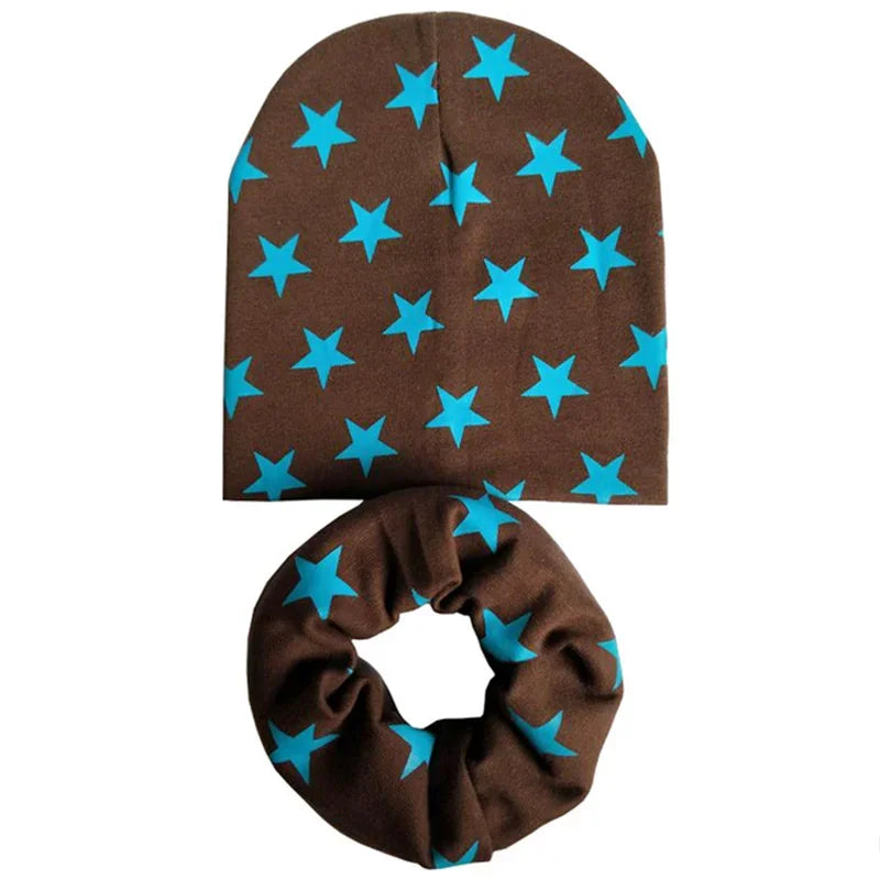 Winter Spring Cotton Baby Hat Scarf Infant Hat Set Duvet Fabric Beanie Hats for Kids Baby Girl Hat Baby Boy Hat Plush Warm Hat