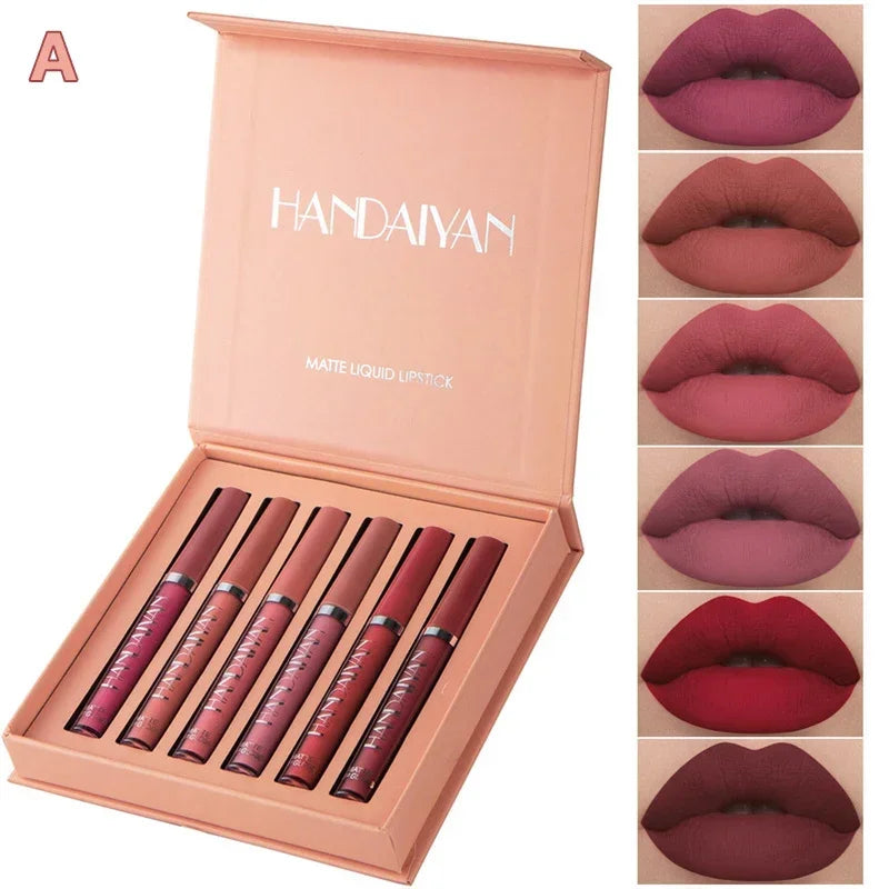 6pcs/1pcs Waterproof Lipgloss Makeup Lightweight Matte Lip Cosmetics Long Lasting Velvet Lipstick Moisturizing Sexy Lips Makeup - My Store