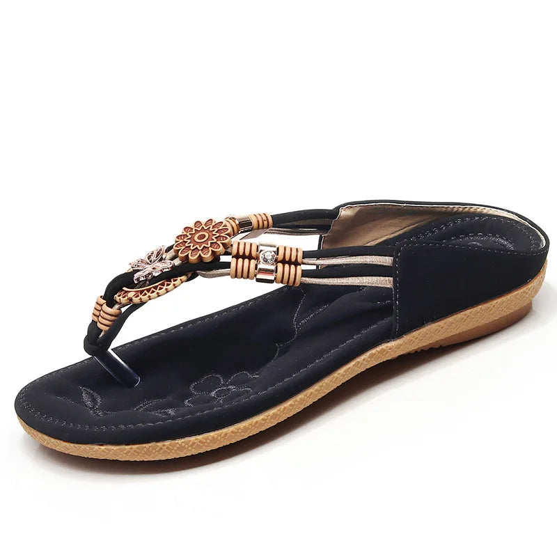 BEYARNE Size 35-42 New Women Sandal Flat Heel Sandalias Femininas Summer Casual Single Shoes Woman Soft Bottom Slippers Sandals