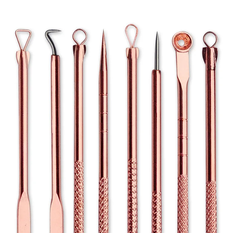 4pcs/Pack Blackhead Remover Tool Washable Stainless Steel Blackhead Extractor Face Pimple Cleaning Tools Skin Care Accessories