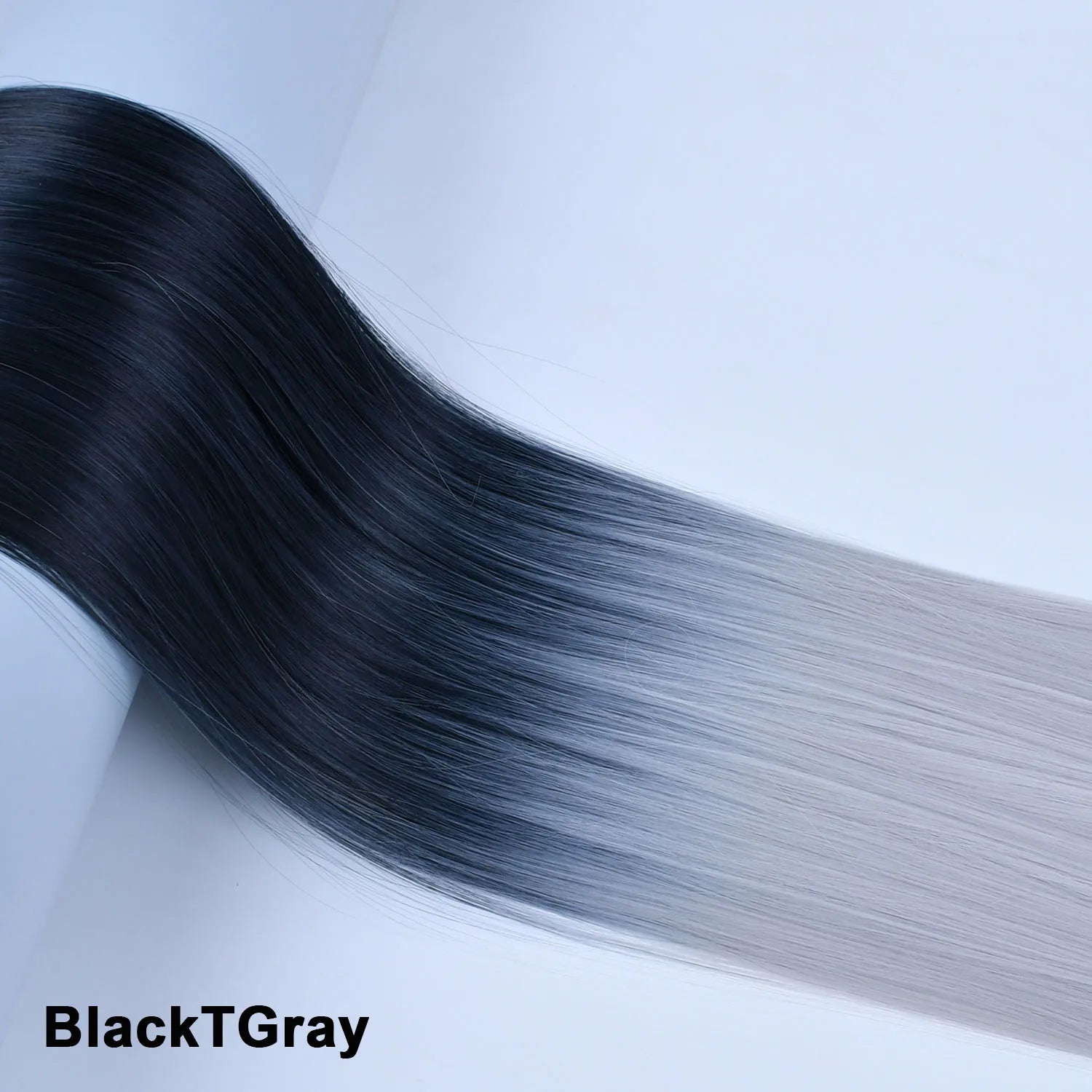Women's Synthetic  String  Hair Extension No Clips No Glue Long Straight Invisible Hair Extensions Ombre Color Hairpiece
