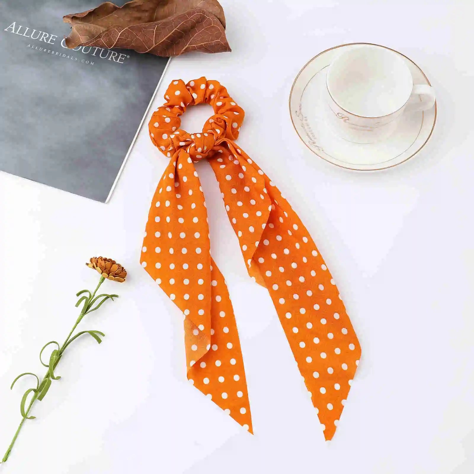 Fashion Dots Scrunchies Long Hair Rope Korean Hair Ties for Women Ponytail Scarf Sweet Elastic Hair Band Hair Accessories