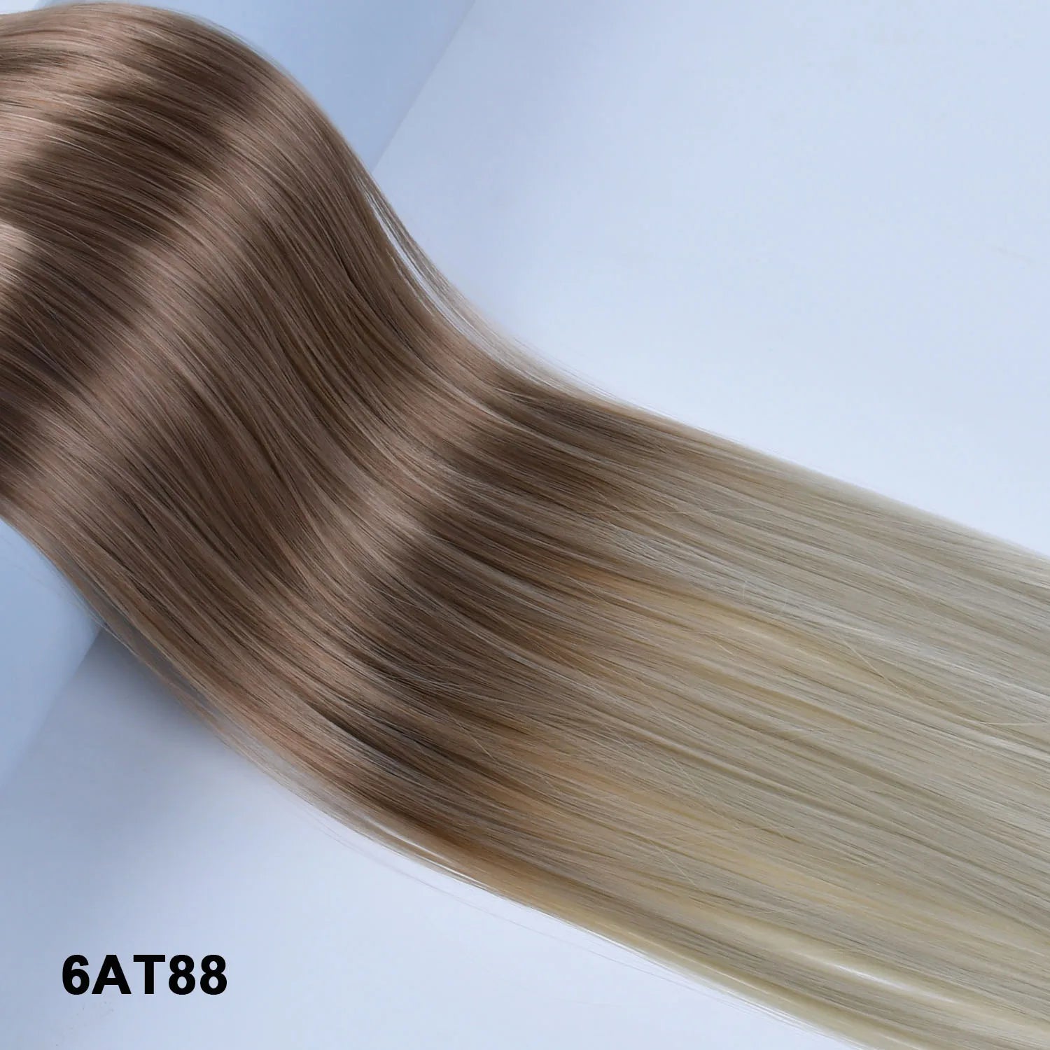 Women's Synthetic  String  Hair Extension No Clips No Glue Long Straight Invisible Hair Extensions Ombre Color Hairpiece