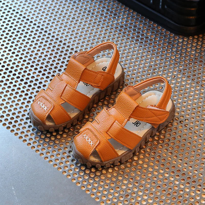 Summer New Children Korean Boy Sandals Children Baby Beach Shoe Hook & Loop Hollow Non-Slip Shoes for Baby Girl Boy Toddler Shoe