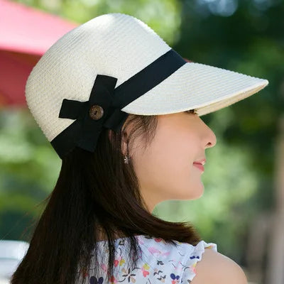 Hats Women's Summer Straw Hat Sunshade Beach Hat Equestrian Hat Sunscreen Sun Hat Duck Tongue Hat Outdoor Travel Summer