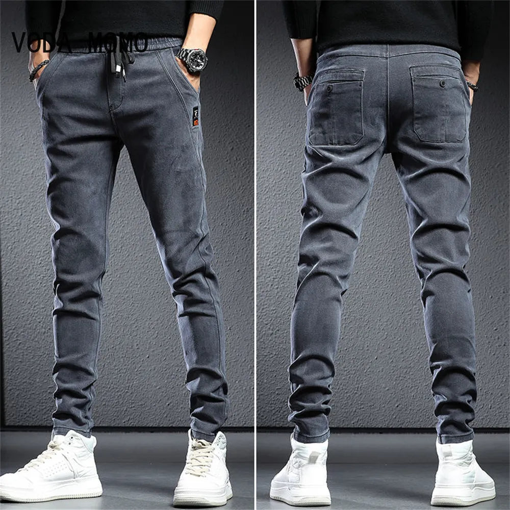 Spring Summer Black Gray Cargo Jeans Men Streetwear Denim Jogger Pants Men Baggy Harem Jean Trousers Cargo Pants Men Jeans