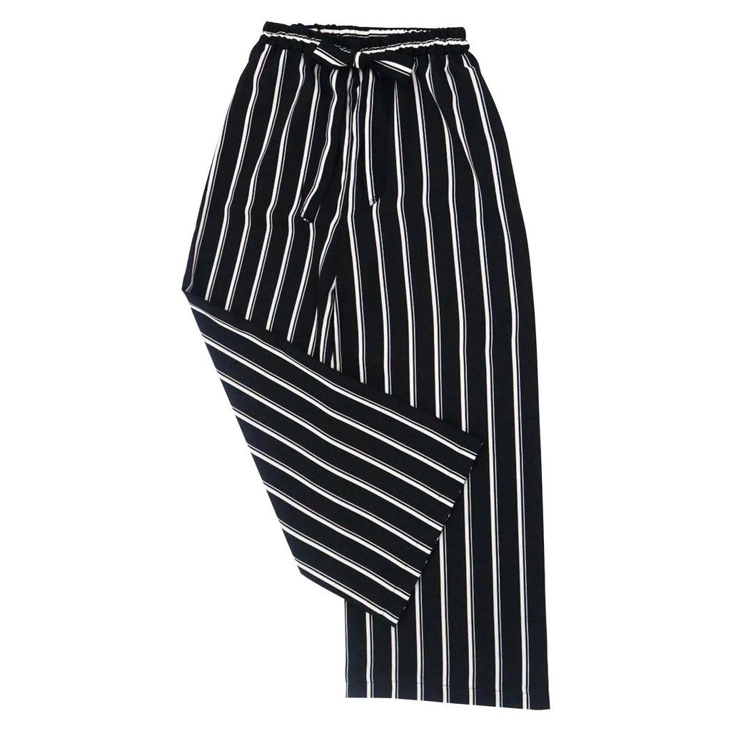 Ladies' Striped Elastic Waist Belted Long Wide Leg Pants Office Ladies Pant Soft Breathable Long Trousers 2023 Female Clothing