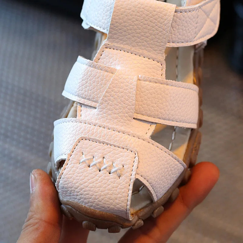 Summer New Children Korean Boy Sandals Children Baby Beach Shoe Hook & Loop Hollow Non-Slip Shoes for Baby Girl Boy Toddler Shoe