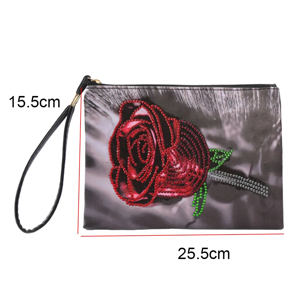 DIY Special Shaped Diamond Painting Bags Women Wristlet Bags Zipper Wallet Women Clutch Storage Bag Christmas Gift Girls Handbag